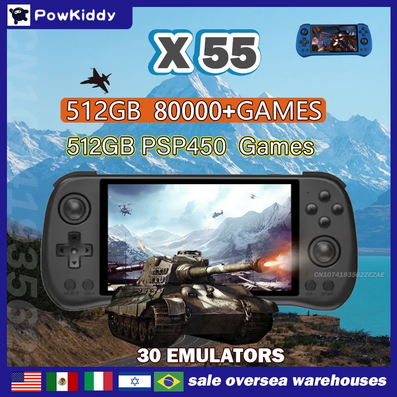 Gaming Console Sale - 80000Games 512G POWKIDDY X55 5.5INCH IPS