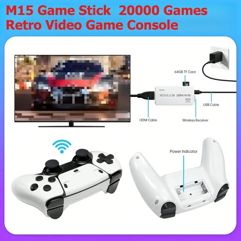 M15 Retro Video Game Stick 2.4 - огляд і ціна Gaming Console Stick