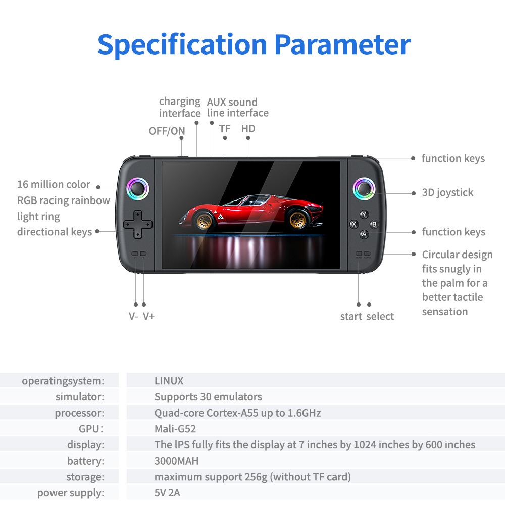 NEW M27 7 Inch IPS Screen  Han - огляд і ціна Gaming Console Emulator