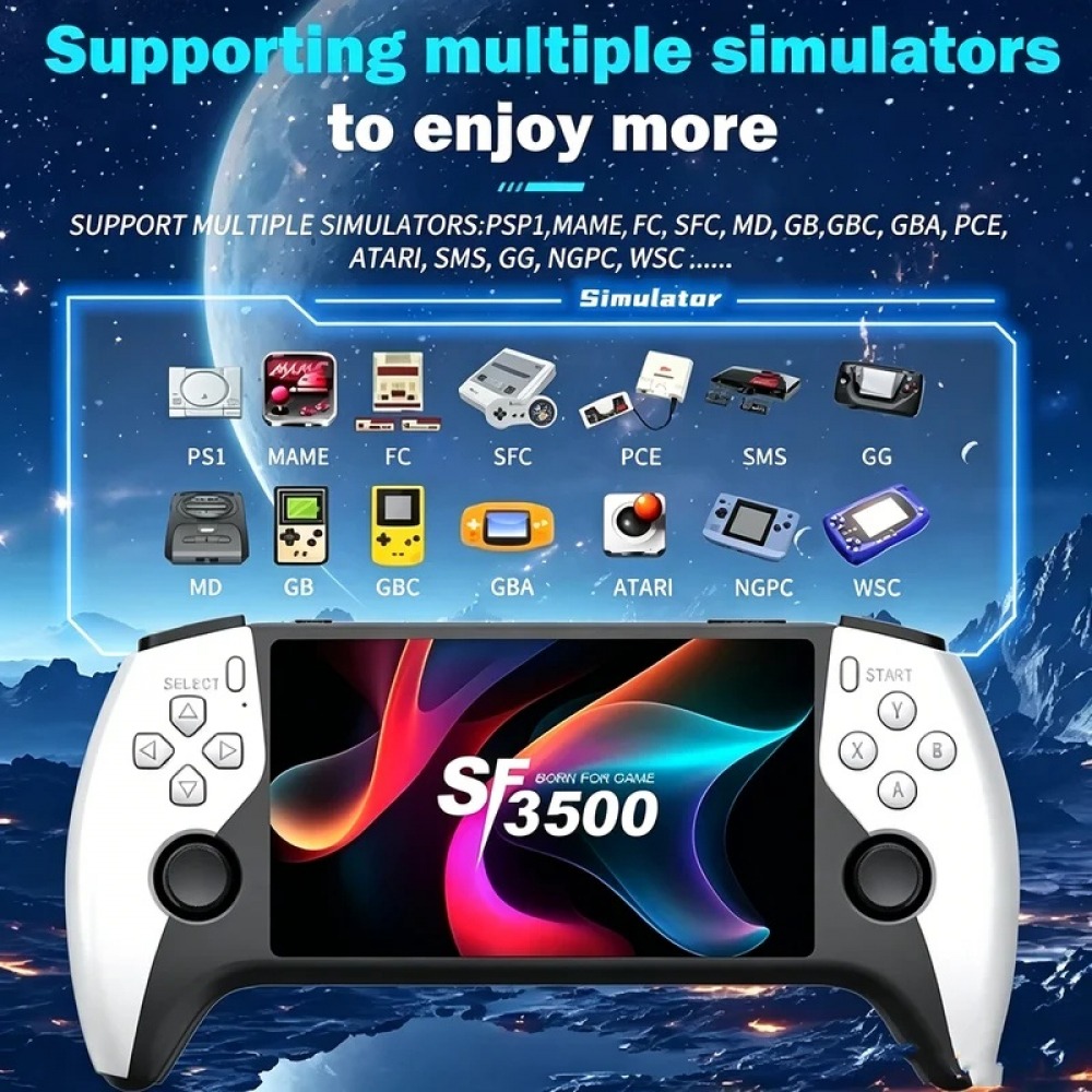 SF3500 5 inch Handheld Game Co - огляд і ціна Gaming Console Emulator